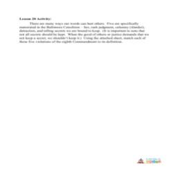 The 7th, 8th, 9th and 10th Commandments of God - Activity - Grade 6-8